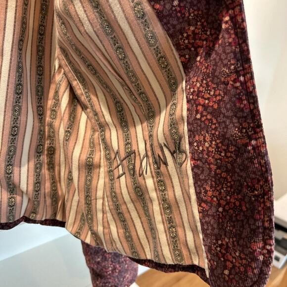 Vintage purplepink floral velvet blazer size S - Picture 3 of 5